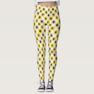 Sunflowers bx4 White BG Leggings