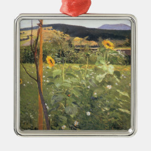 Sunflowers (by Jacek Malczewski) Metal Tree Decoration