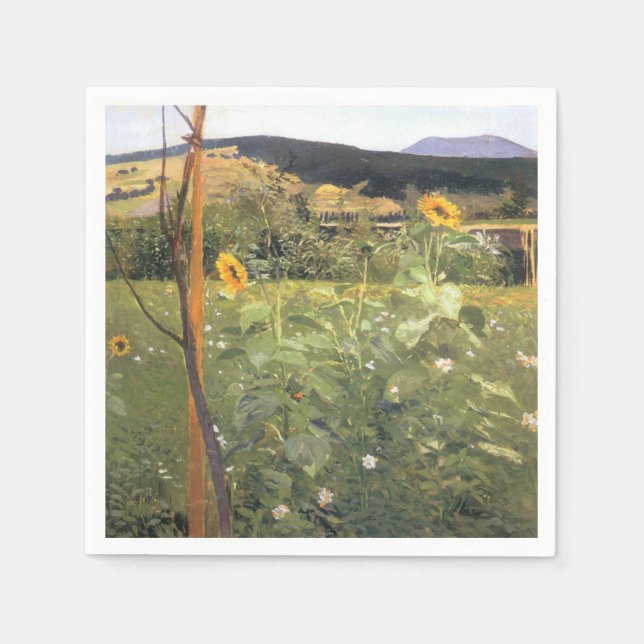 Sunflowers (by Jacek Malczewski) Napkin (Front)