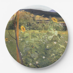 Sunflowers (by Jacek Malczewski) Paper Plate