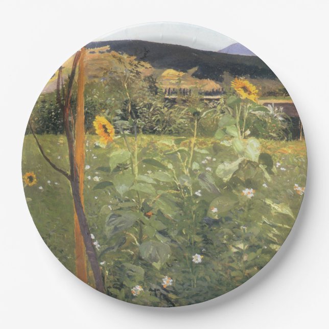 Sunflowers (by Jacek Malczewski) Paper Plate (Front)