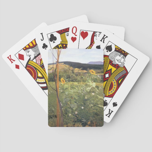 Sunflowers (by Jacek Malczewski) Playing Cards (Back)