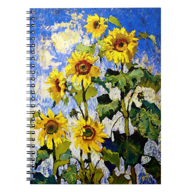 Sunflowers by Konstantin Gorbatov Notebook (Front)