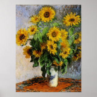 Sunflowers by Monet Poster
