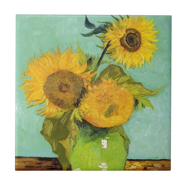 Sunflowers by Van Gogh Tile (Front)