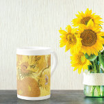 Sunflowers by Vincent van Gogh Bone China Mug<br><div class="desc">A bone china mug with the oil painting,  Sunflowers (1888) by Vincent Van Gogh (1853-1890). Fifteen sunflowers in a vase against a golden background. One of Van Gogh's many paintings of sunflowers.</div>