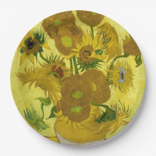 Sunflowers by Vincent Van Gogh Paper Plate