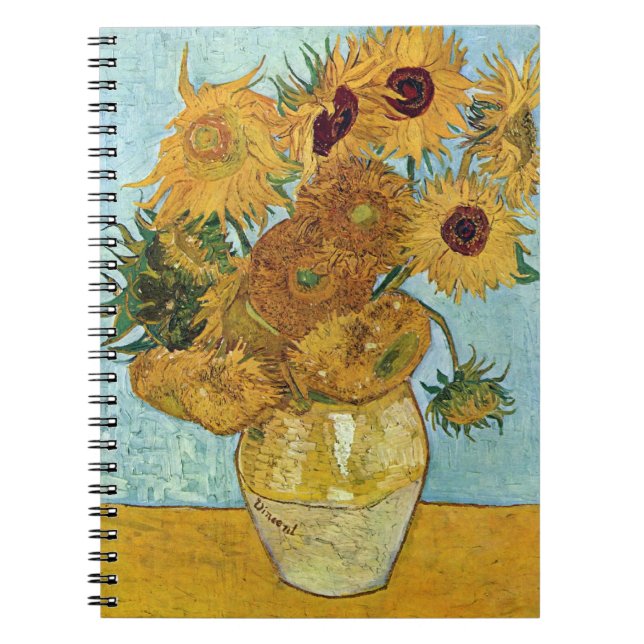 Sunflowers by Vincent Van Gogh Spiral Notebook (Front)