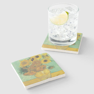 Sunflowers by Vincent Van Gogh Stone Coaster