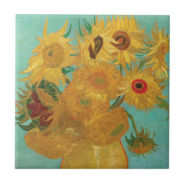Sunflowers by Vincent Van Gogh  Tile (Front)
