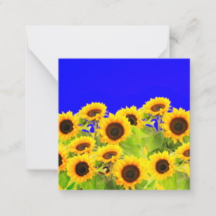 Sunflowers Card Ukraine Flag Colours - Freedom