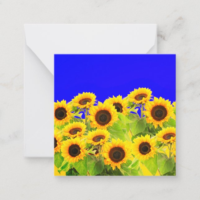 Sunflowers Card Ukraine Flag Colours Freedom Peace (Front)