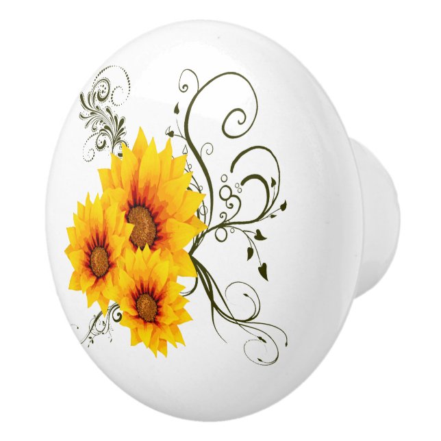 Sunflowers Ceramic Knob (Right)