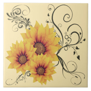 Sunflowers Ceramic Tile