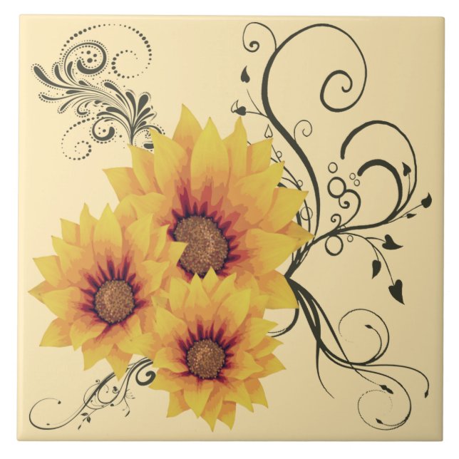 Sunflowers Ceramic Tile (Front)