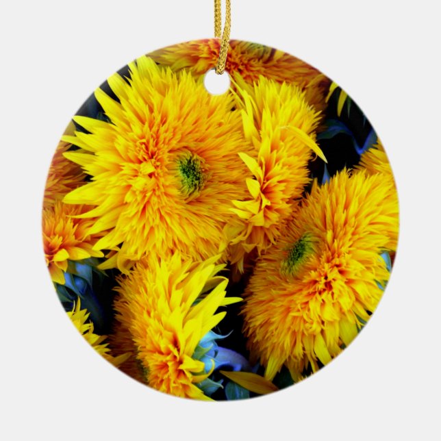 Sunflowers Ceramic Tree Decoration (Front)