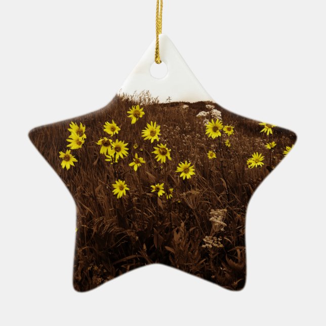 Sunflowers Ceramic Tree Decoration (Front)