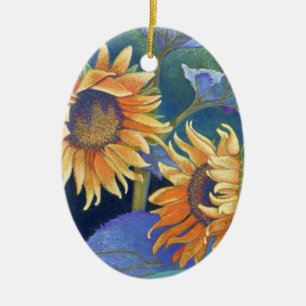 sunflowers ceramic tree decoration