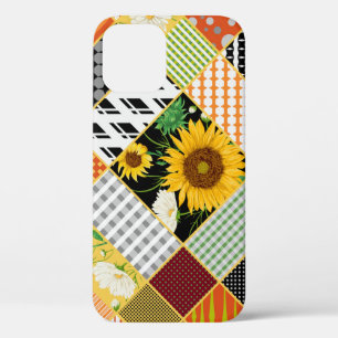 Sunflowers Chamomile, Patchwork Watercolor. iPhone 12 Case