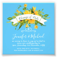 Sunflowers Change of Date Postponement Plans Note