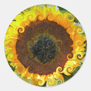 SUNFLOWERS CLASSIC ROUND STICKER