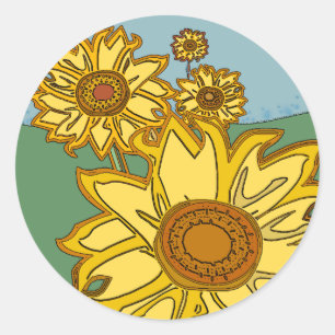 Sunflowers Classic Round Sticker