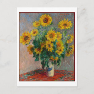 Sunflowers Claude Monet Fine Art Still Life Postcard