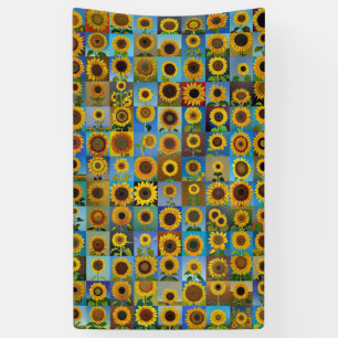Sunflowers collage banner