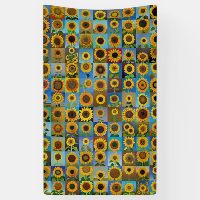 Sunflowers collage banner (Vertical)