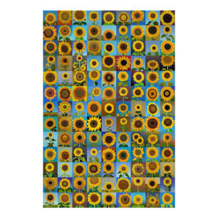 Sunflowers collage photo print