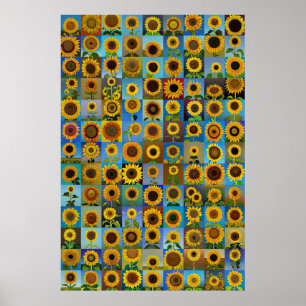 Sunflowers collage poster