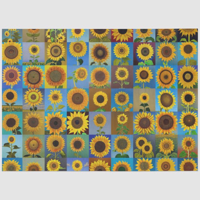 Sunflowers collage tissue paper (Front)