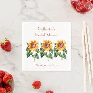 Sunflowers Country Floral Bridal Shower or Wedding Napkin