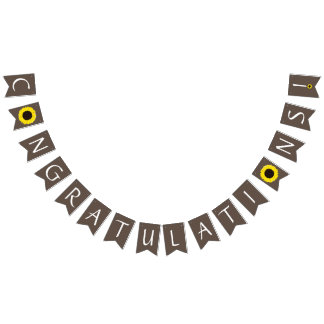 Sunflowers Country Graduation Party Brown Bunting
