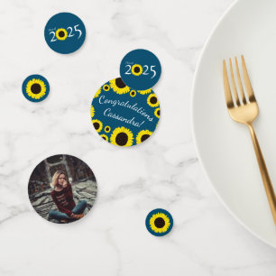 Sunflowers Country Graduation Party Confetti