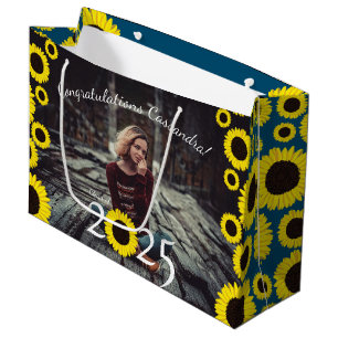Sunflowers Country Graduation Party Large Gift Bag