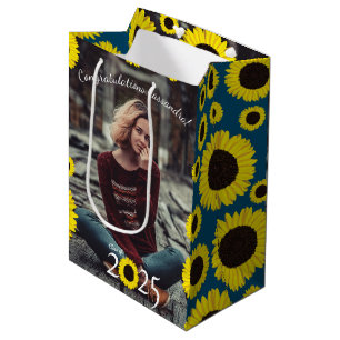 Sunflowers Country Graduation Party Medium Gift Bag