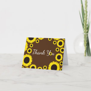 Sunflowers Country Graduation Party Thank You Card