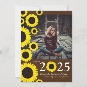Sunflowers Country Photo Graduation Announcement