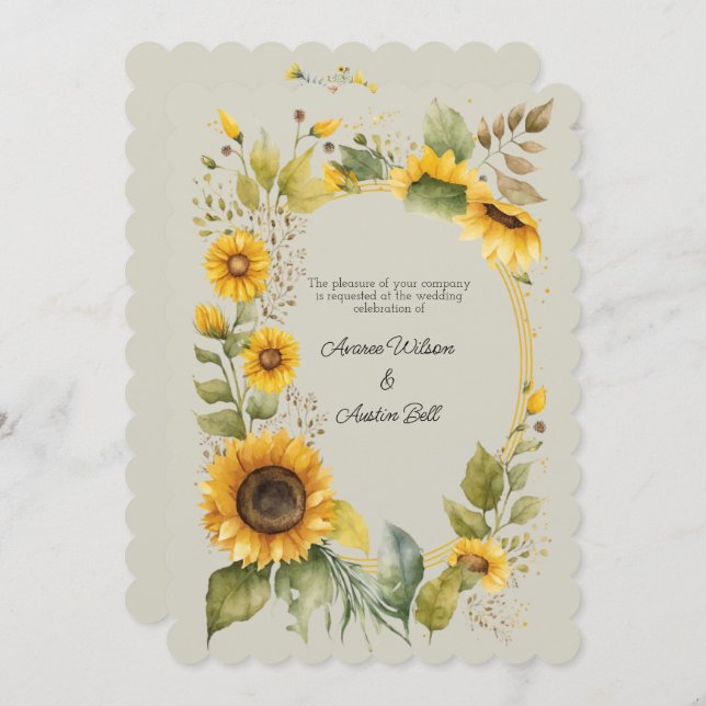 Sunflowers Country Style Wedding (Front/Back)