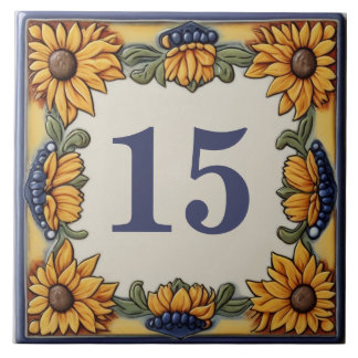 Sunflowers Custom House Number Plate Sign Plaque Tile