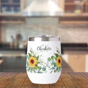 Sunflowers custom monogram initials name