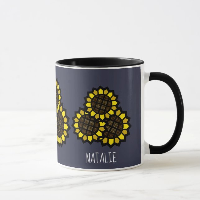 Sunflowers Custom Name Mug (Right)