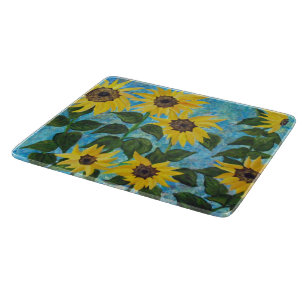 sunflowers cutting board