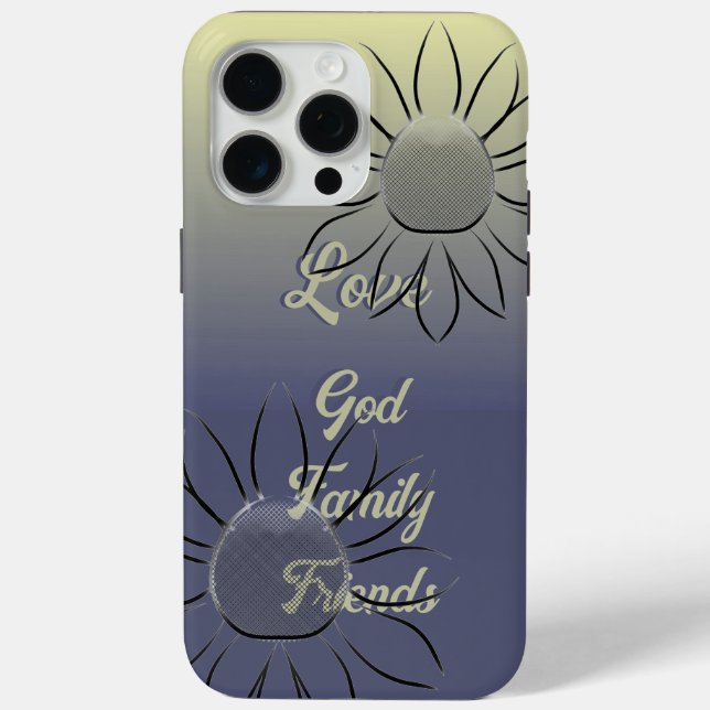 Sunflowers & Daisies Love God Family Friends Ombre Case-Mate iPhone Case (Back)