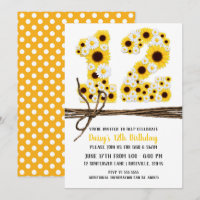 Sunflowers & Daisies TWELVE 12 12TH Birthday Party