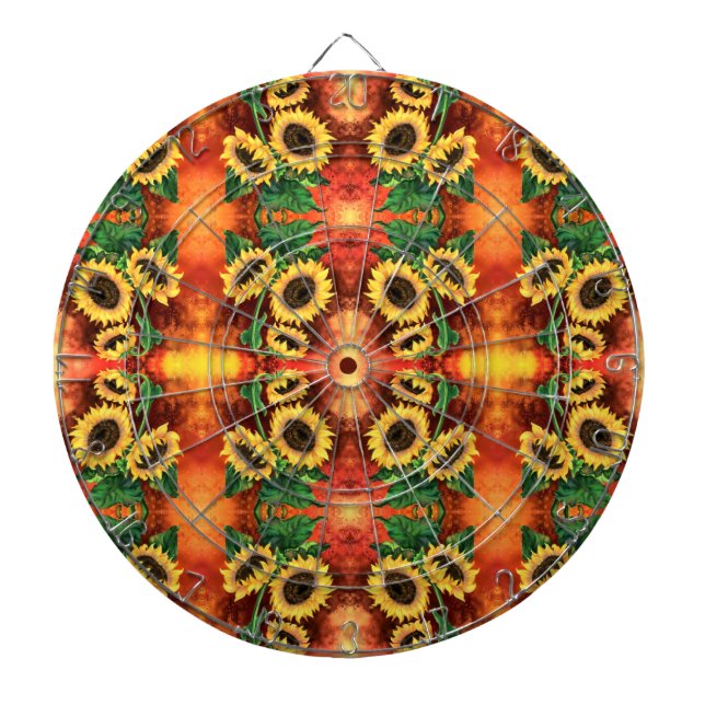 Sunflowers Dart Board - Painting (Front)