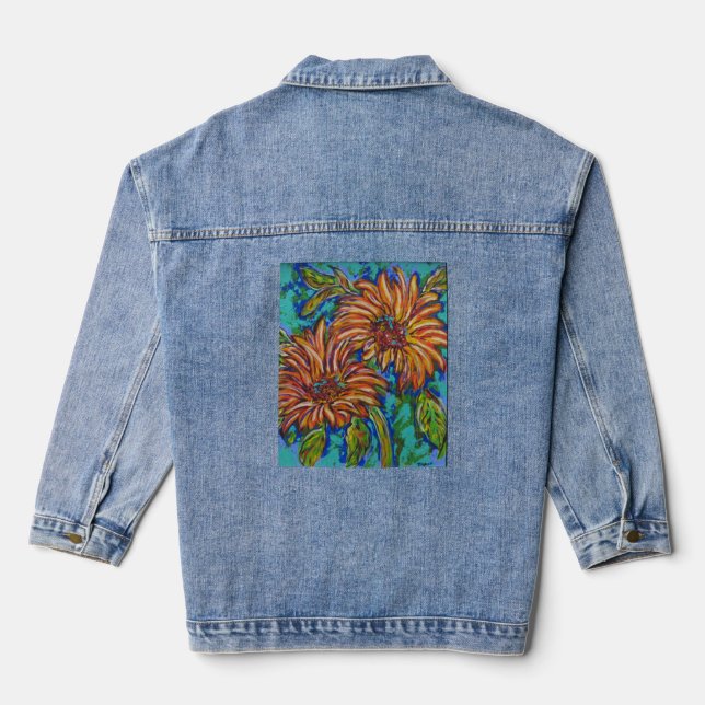 Sunflowers Denim Jacket (Back)
