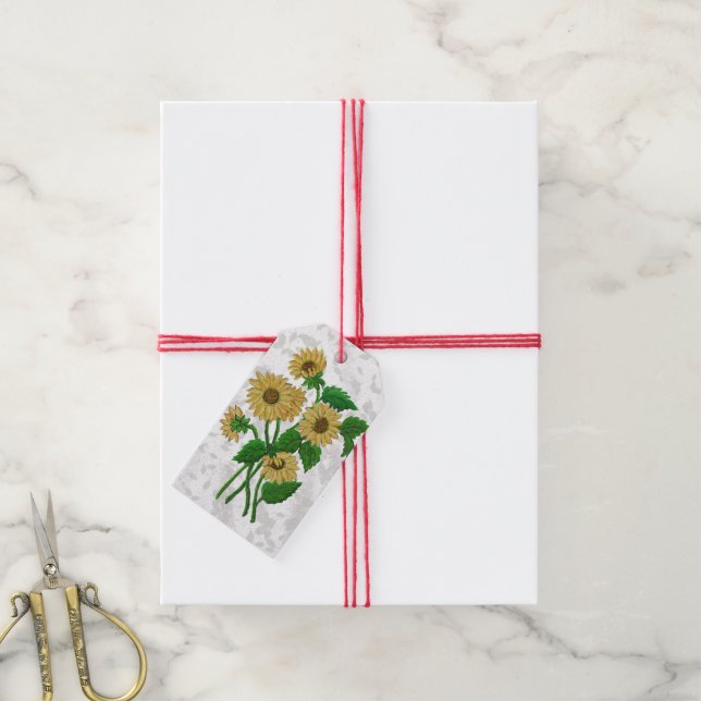 Sunflowers design  gift tags (With Twine)