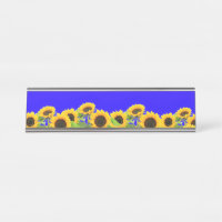 Sunflowers Desk Plate Ukrainian Flag Colours